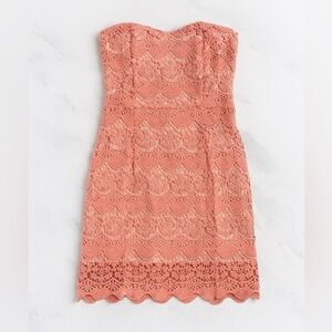 ARK & CO. Women’s Strapless Lace Pink Dress Size S Cottagecore Feminine Prairie